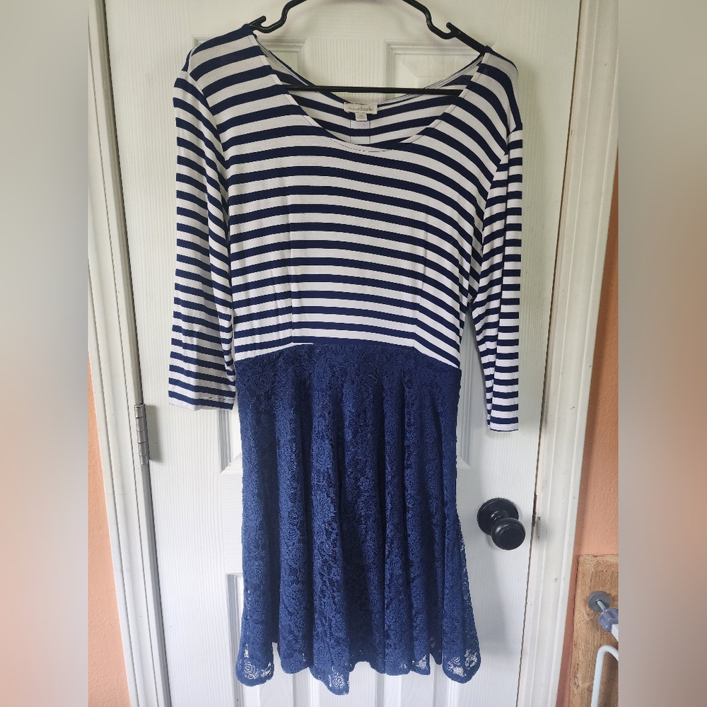 Charming Charlie, Medium, Womens, Junior/Teen, Blue, Lace, Dress
